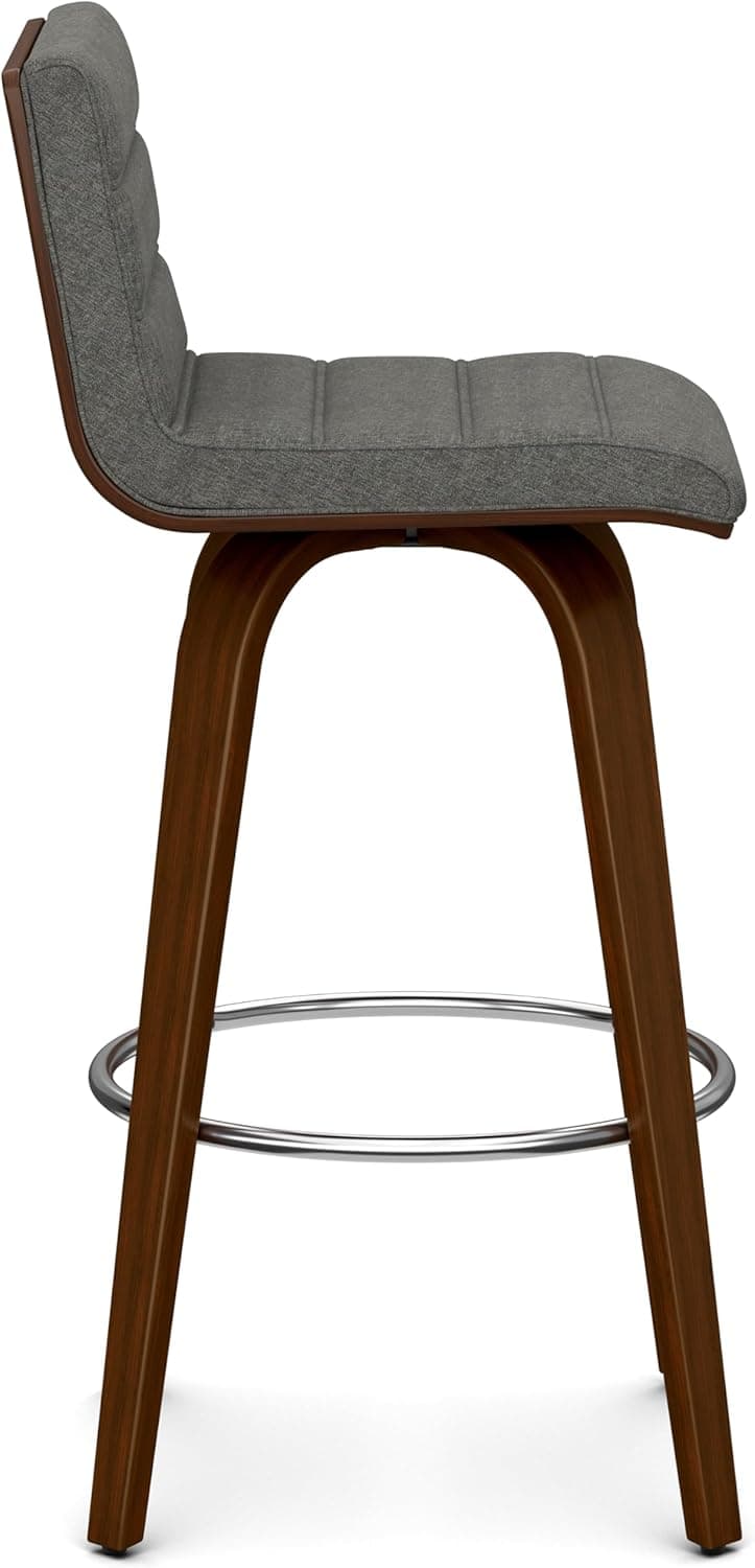 Roland Swivel Counter Height Stool in Grey Linen Look Fabric FFW258-672 - Thumbnail 4