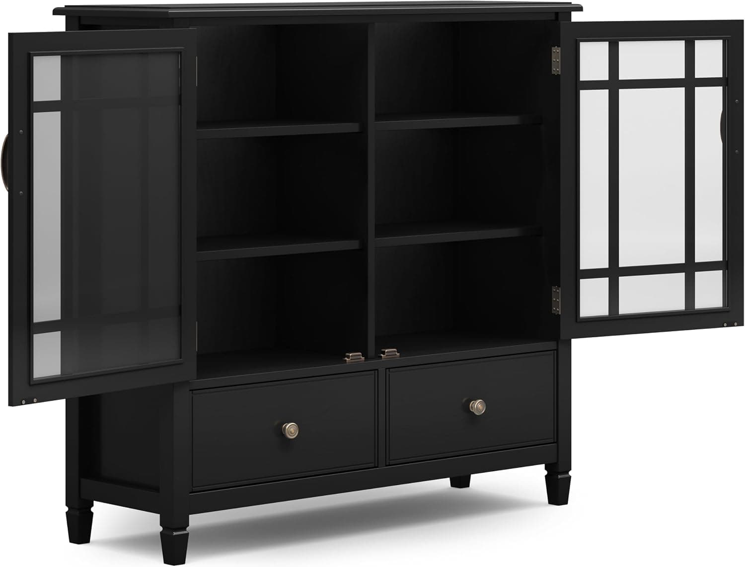 Connaught Wood 40" Wide Black Traditional Entryway Storage Cabinet FFW258-684 - Thumbnail 2