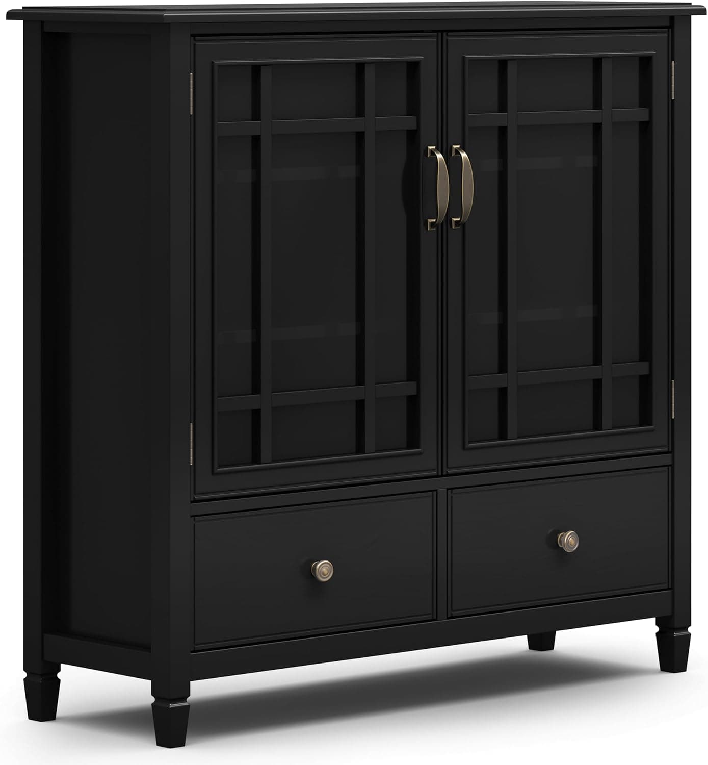 Connaught Wood 40" Wide Black Traditional Entryway Storage Cabinet FFW258-684 - Thumbnail 4