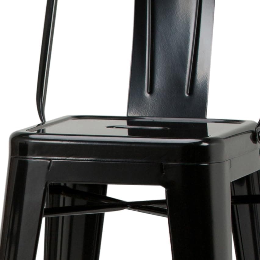Rayne Industrial Black Metal 30" Metal Bar Stool (Set of 3) FFW258-689 - Thumbnail 2