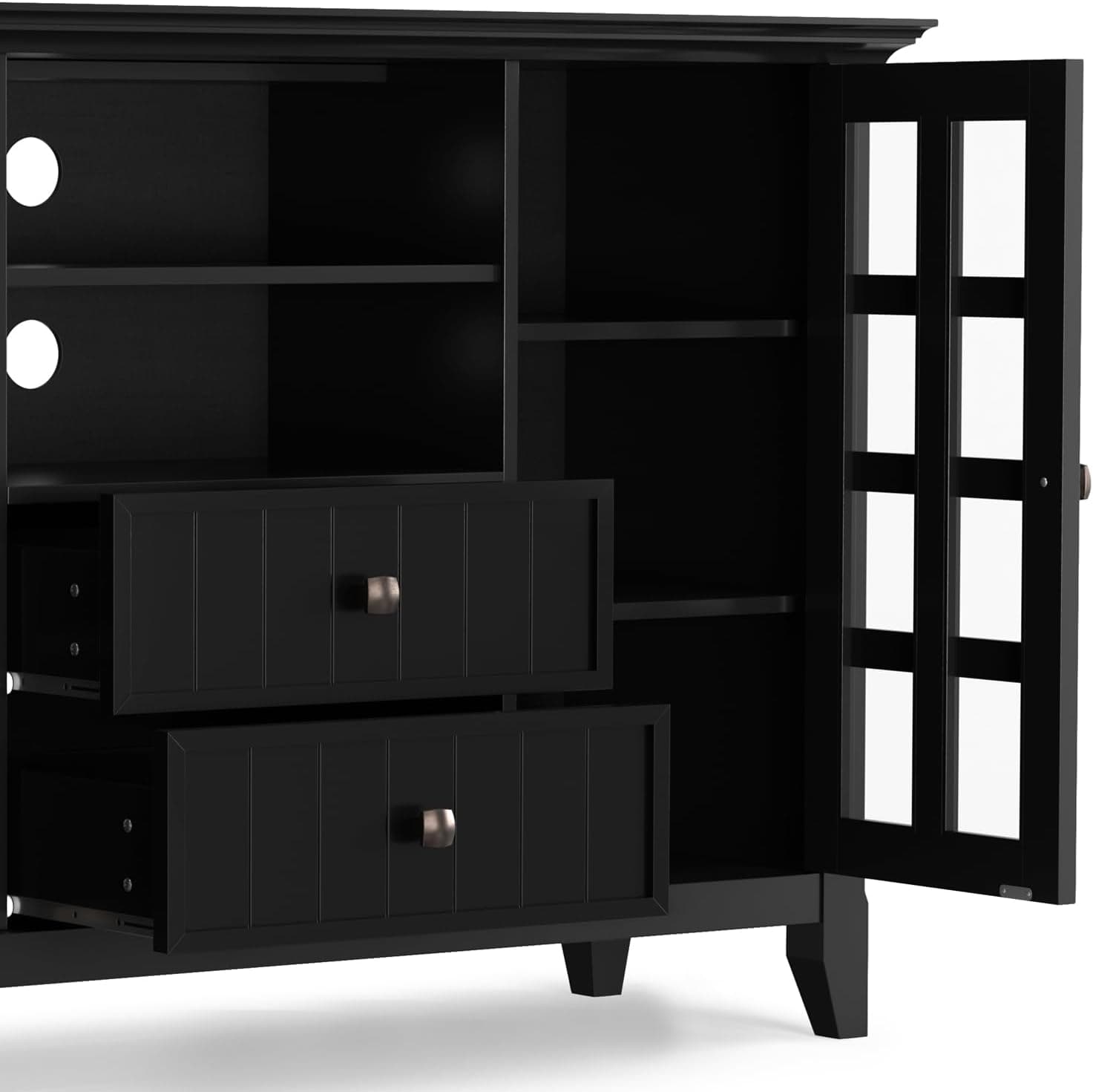 Arcadian Tall Black Media Stand FFW-725 - Thumbnail 5