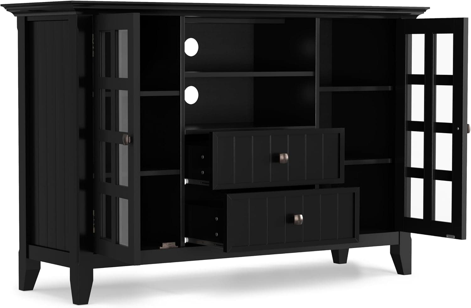 Arcadian Tall Black Media Stand FFW-725 - Thumbnail 4