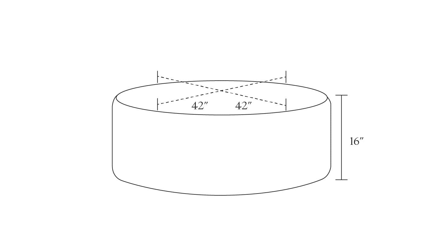 The Inside Havenly Pavement Luxe Linen Round Cocktail Black Ottoman FFE-818 - Thumbnail 3