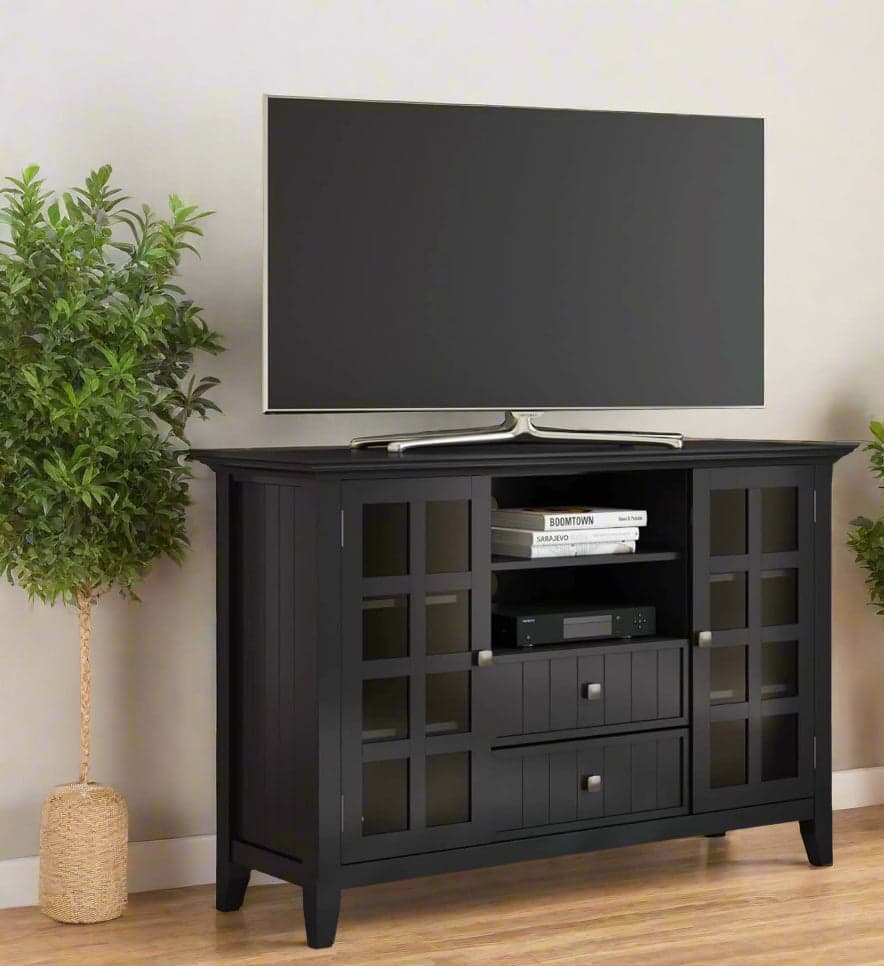 Arcadian Tall Black Media Stand FFW-725 - Image 1