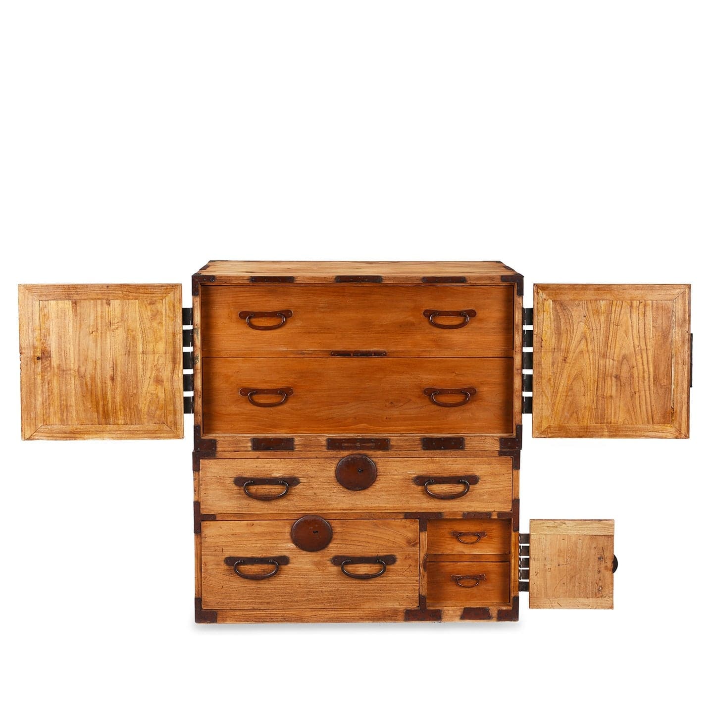 Antique Asian Japanese Kannon Biraki Isho Tansu Dansu Late Edo Period Chest SH265-40 - Thumbnail 5