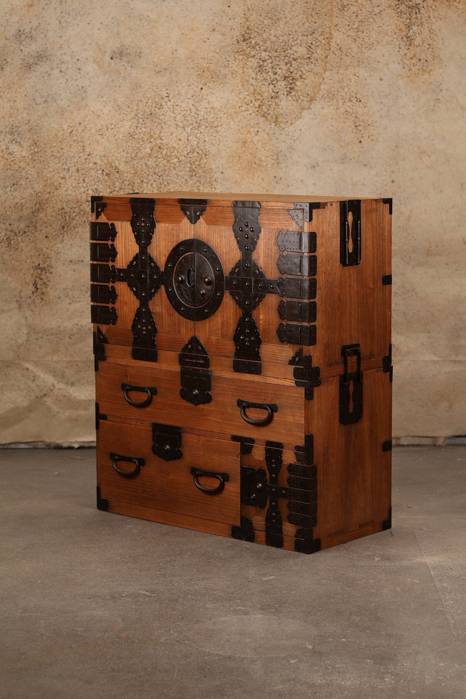 Antique Asian Japanese Kannon Biraki Isho Tansu Dansu Late Edo Period Chest SH265-40 - Image 1