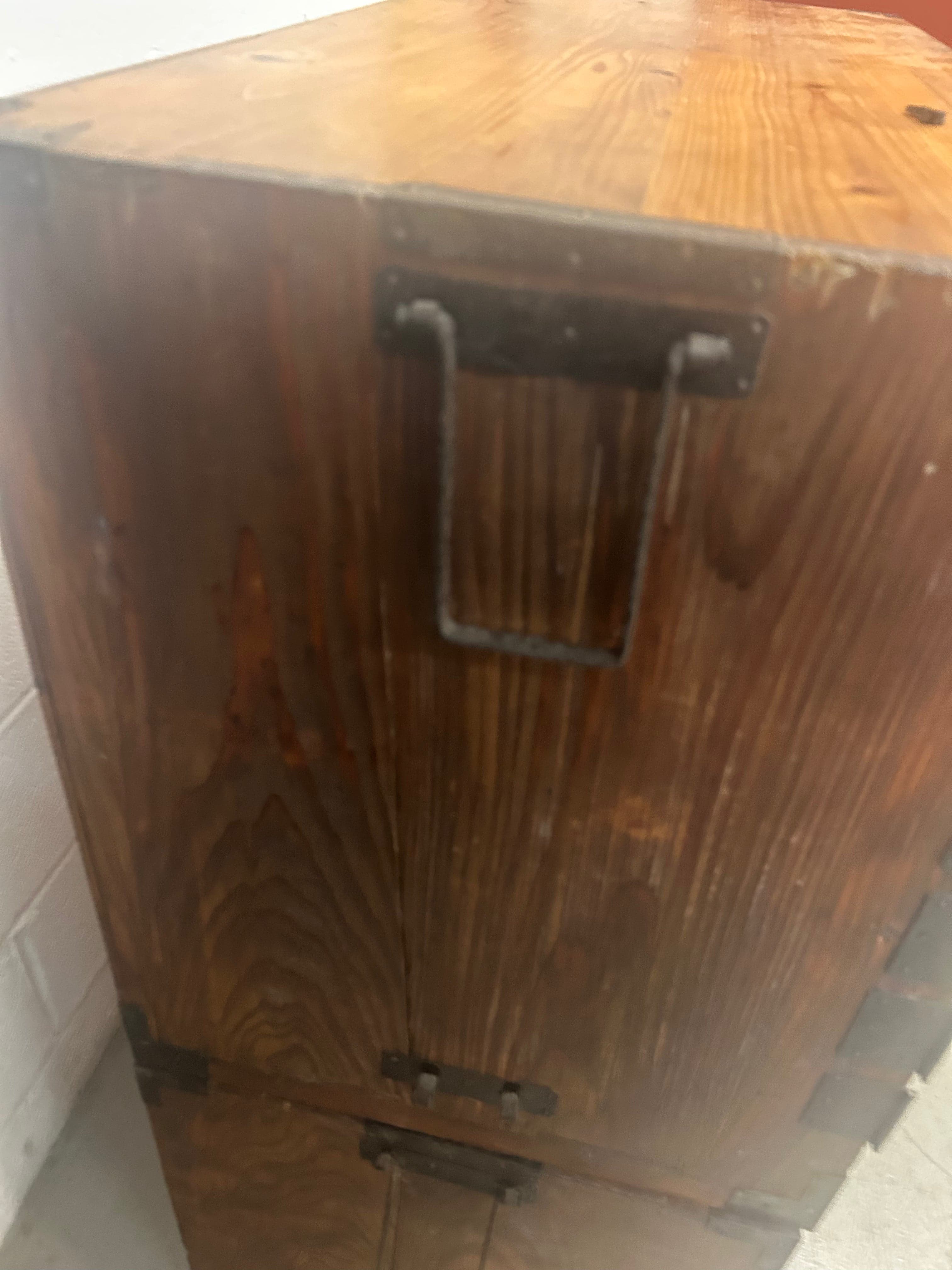 Antique Asian Japanese Kannon Biraki Isho Tansu Dansu Late Edo Period Chest SH265-40 - Thumbnail 8