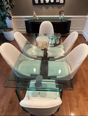 Set of 6 Caracole Classic Natural Beige Dining Side Chairs KP-1 - Image 1