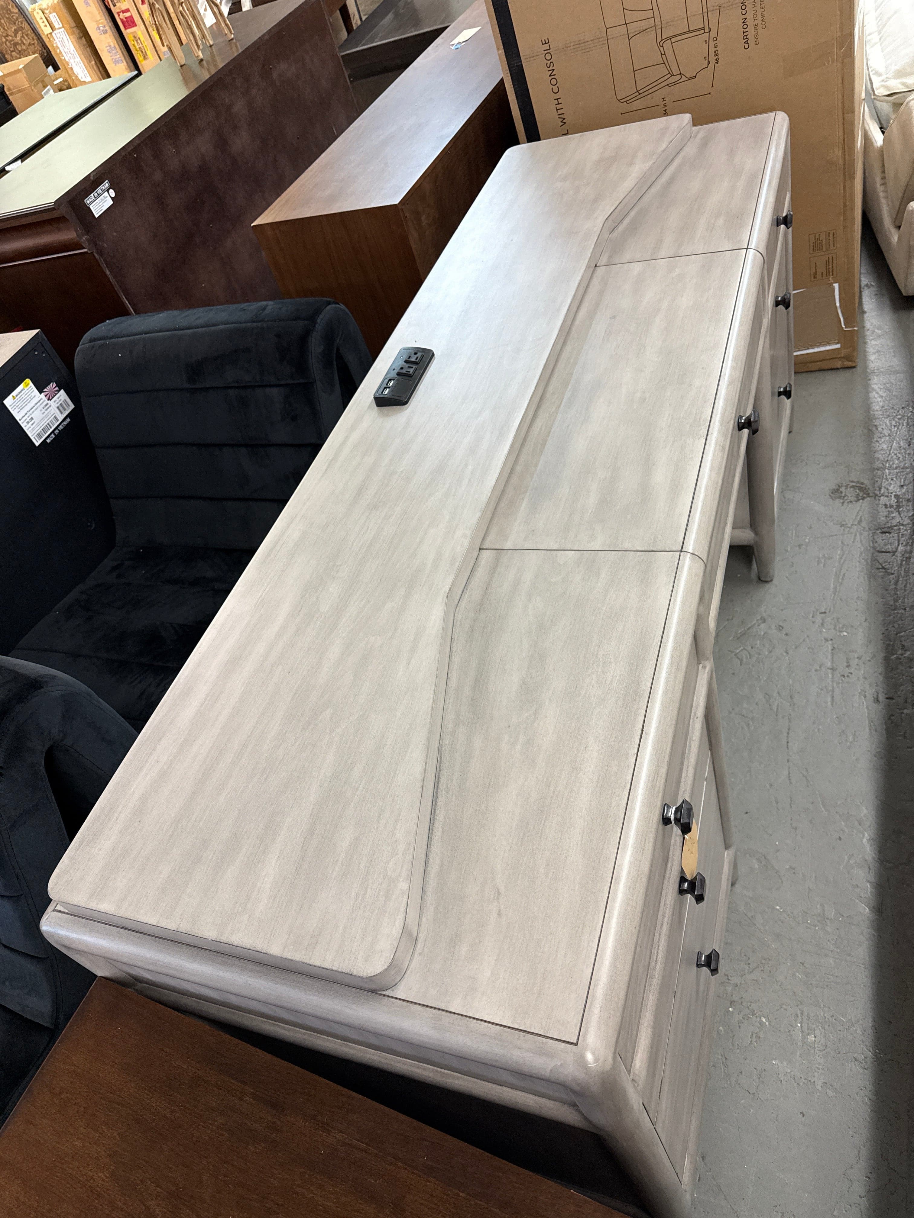 Hooker Furniture Work Your Way Burnham Grey Wood Credenza Desk FFE-1045 - Thumbnail 5