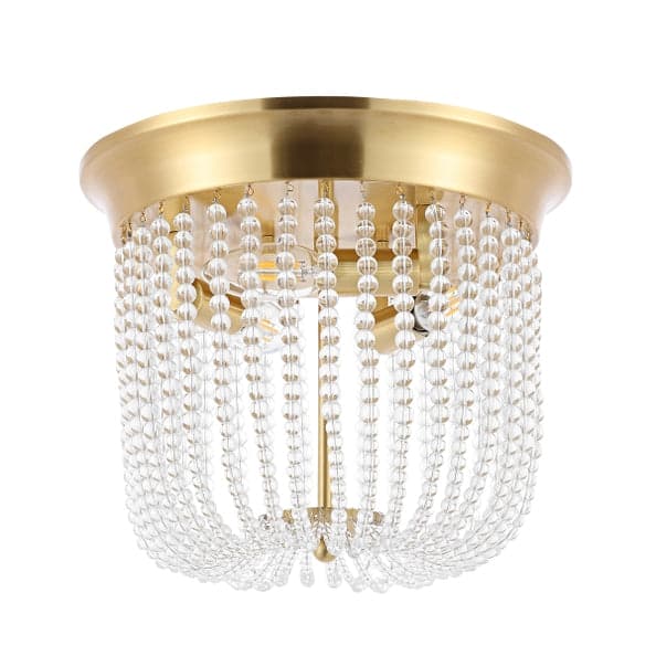 Safavieh Sarella 3 Light Flush Mount Ceiling Tapered Crystal Strands Gold Base FFE-1072 - Thumbnail 2
