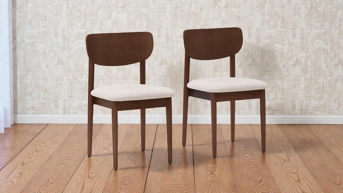 Pair (2) Burrow Haiku Cafe Style Wood Dining Chairs FFE-1099 - Image 1