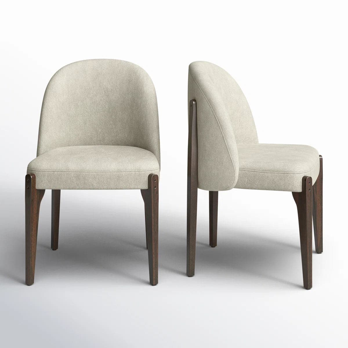 Pair (2) Poly & Bark Pietta Dining Chairs - Luna Grey FFE-1111 - Image 1