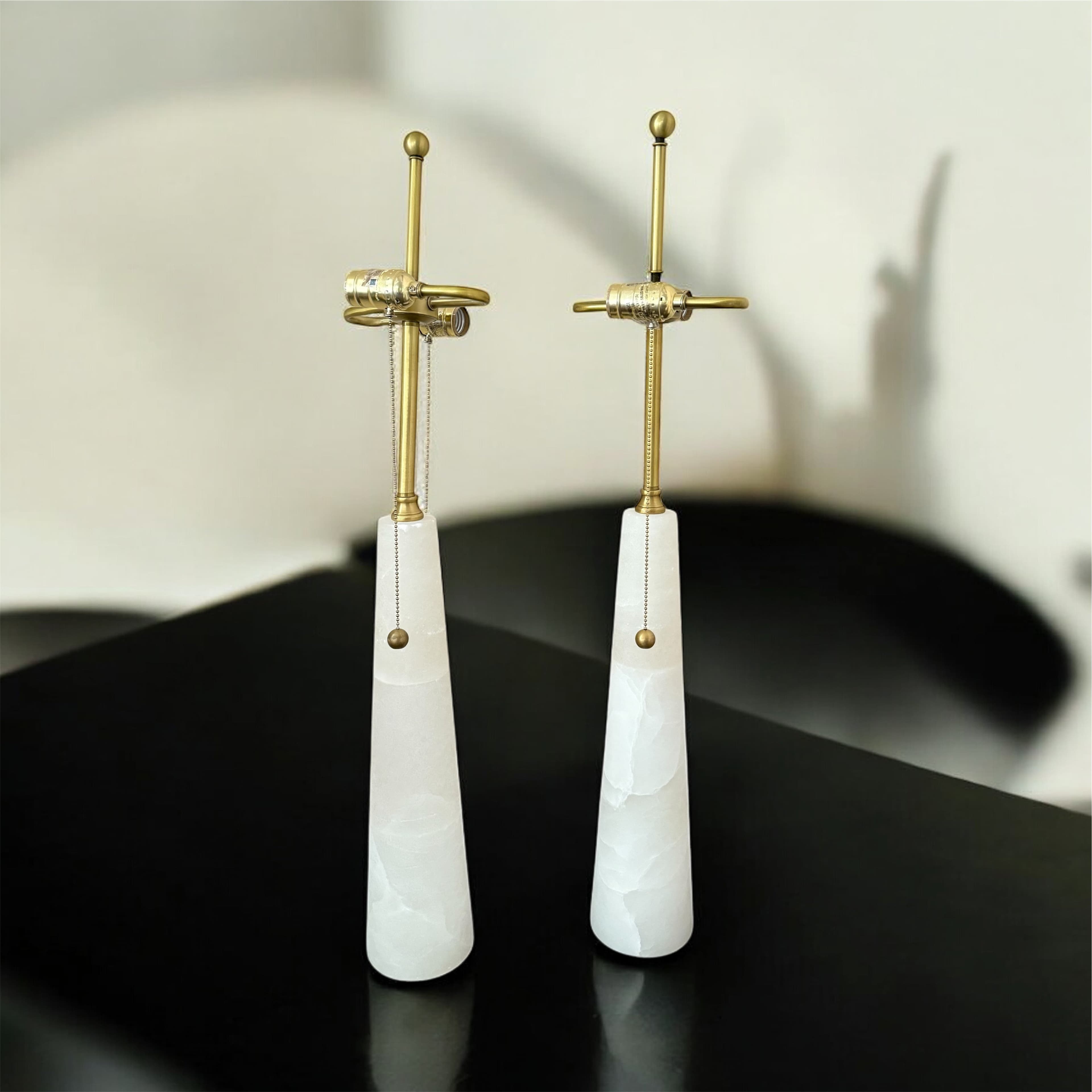 Pair of Alabaster Mid Century Table Lamps HR13 - Image 1