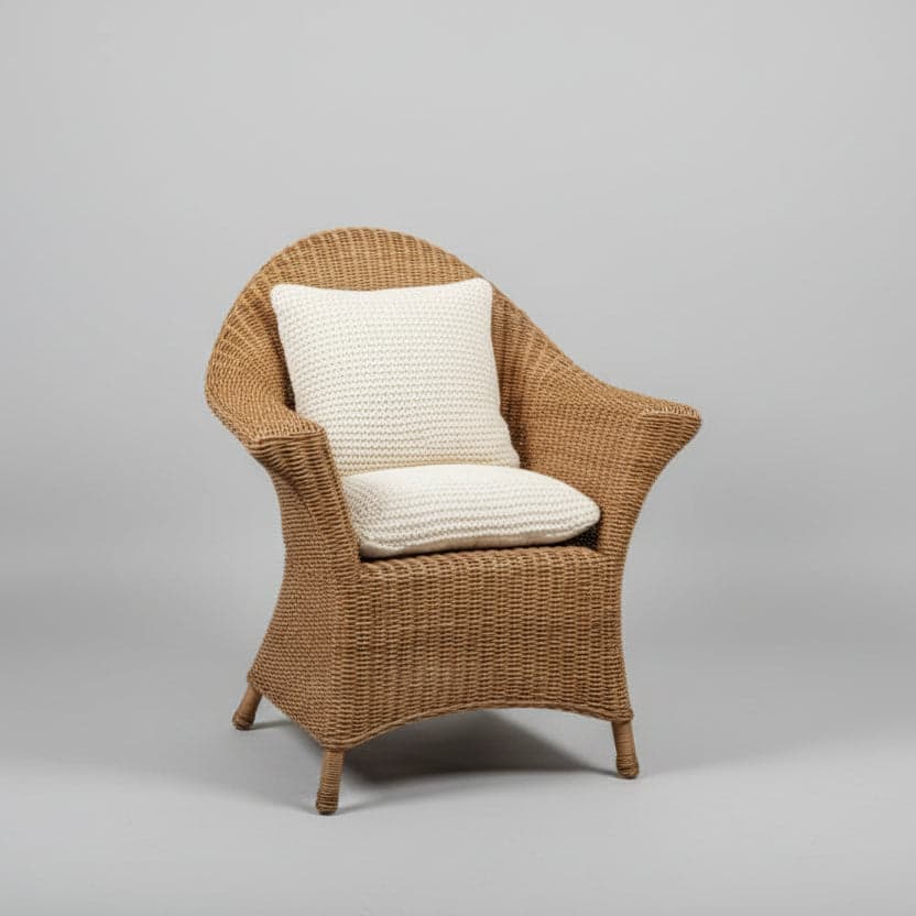 Handwoven Wicker Chair with Woven Beige Cushion MJS - 1 - Thumbnail 2