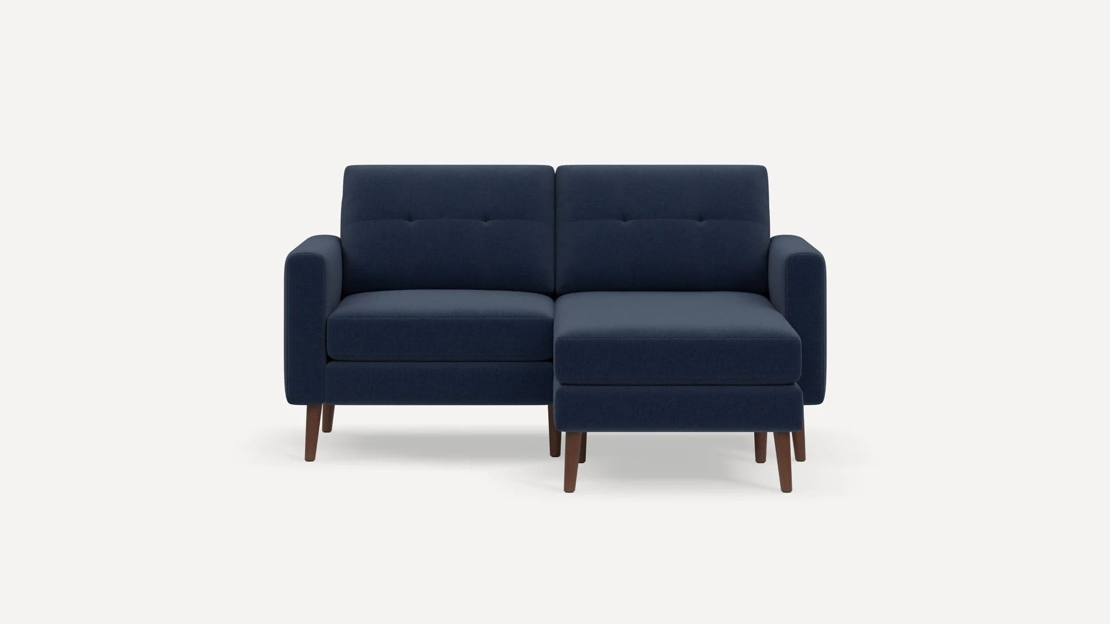Burrow Navy Blue - Performance Flatweave Nomad Loveseat Sofa w Chaise FFE-1143 - Image 1
