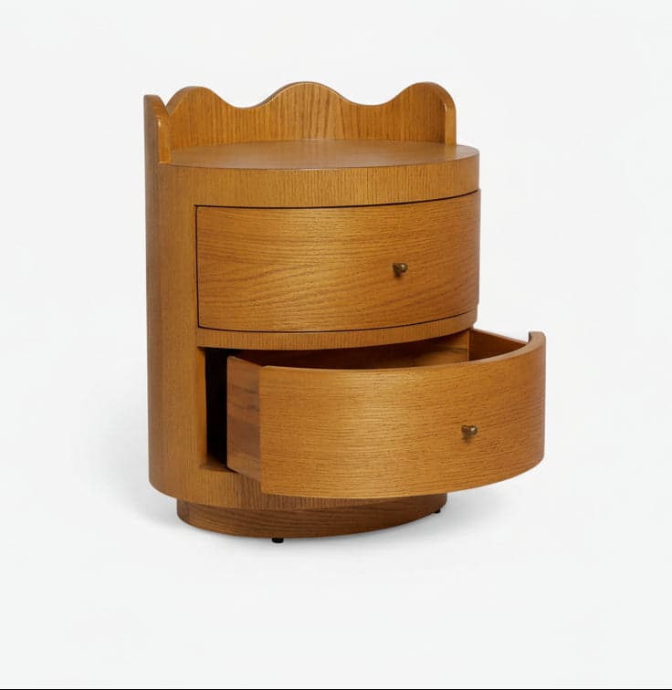 Pair (2) Lulu and Georgia Curved Front Ripple Nightstand FFW-1152 - Thumbnail 4