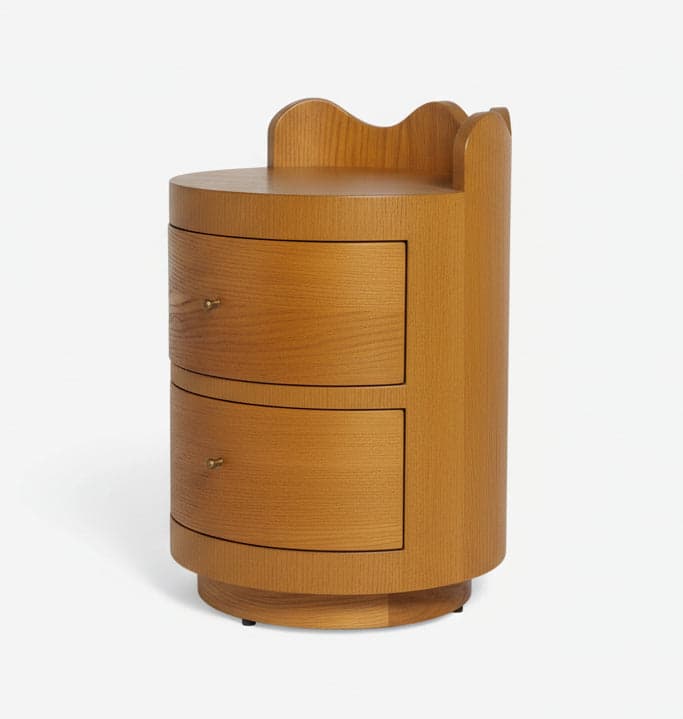Pair (2) Lulu and Georgia Curved Front Ripple Nightstand FFW-1152 - Thumbnail 6