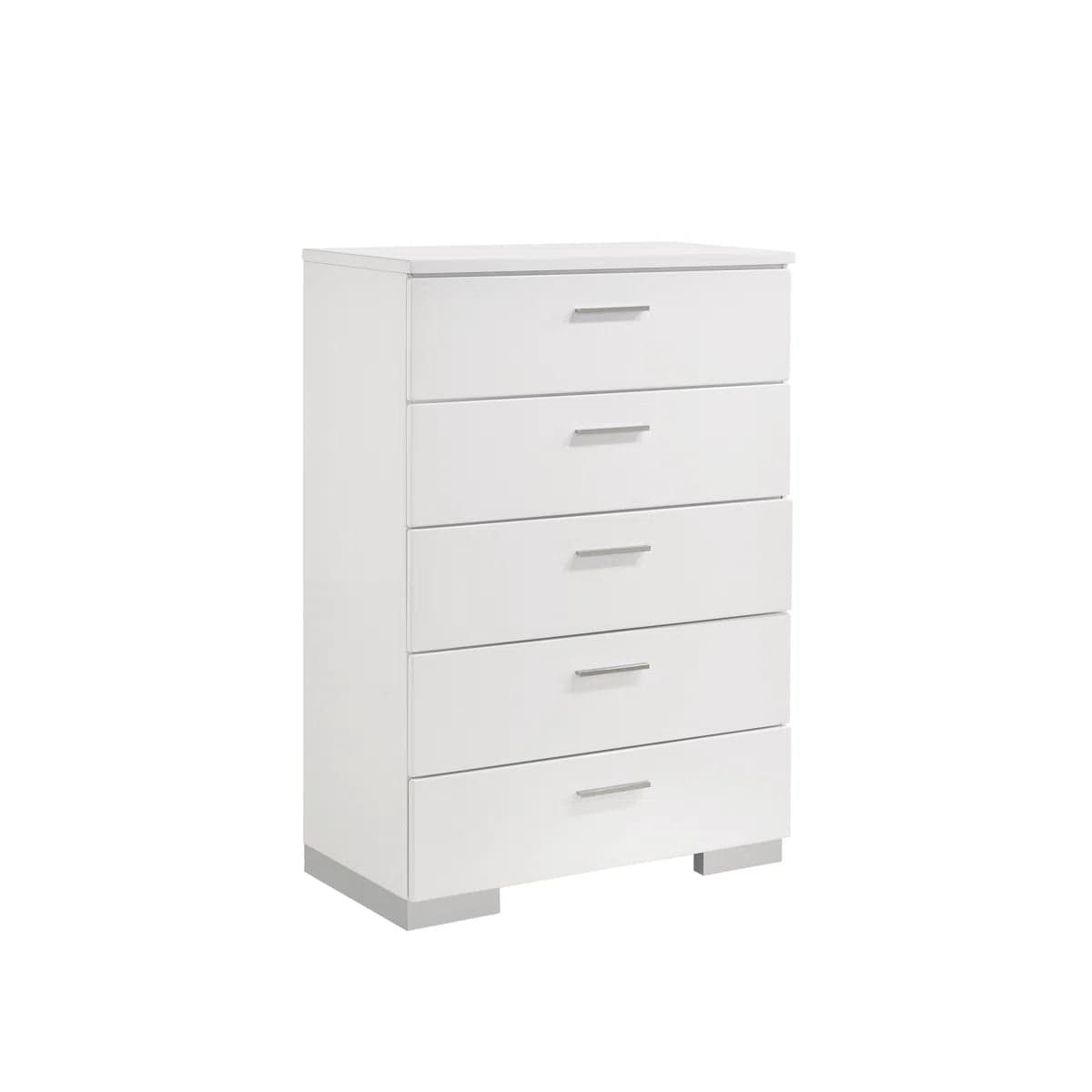 Oren Ellis Porreca 5 Drawer White Chest Dresser FFE-1156 - Thumbnail 2