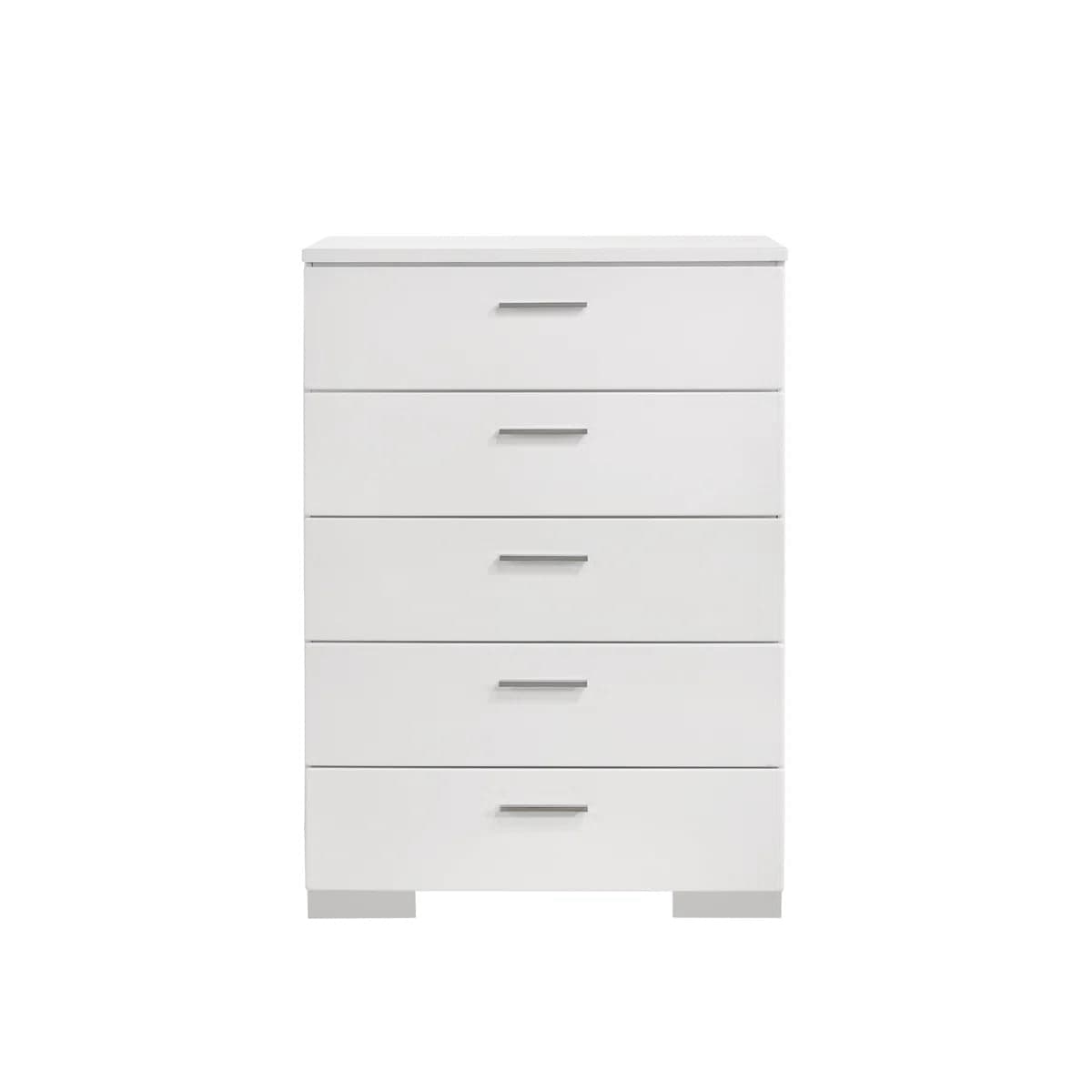 Oren Ellis Porreca 5 Drawer White Chest Dresser FFE-1156 - Image 1
