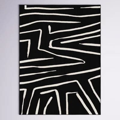 Hashtag Home Moro Moroccan Black/Ivory Area Rug FFE-1166 - Image 1