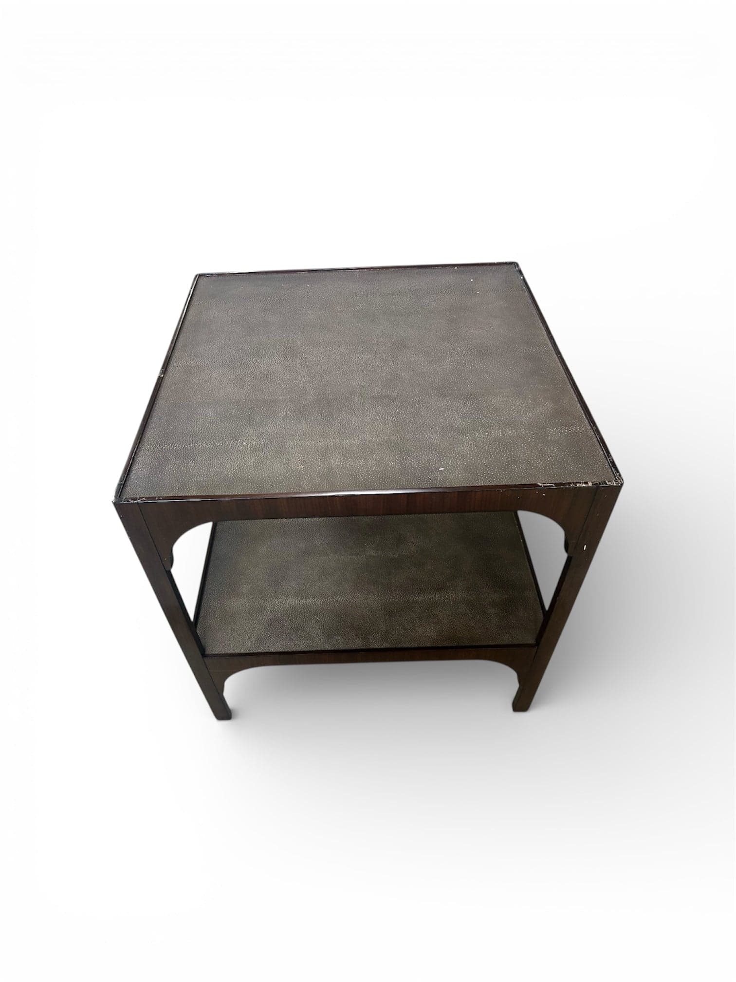 Savoye Solid Wood End Table w Faux Leather Top & Storage FFE-1186 - Thumbnail 3