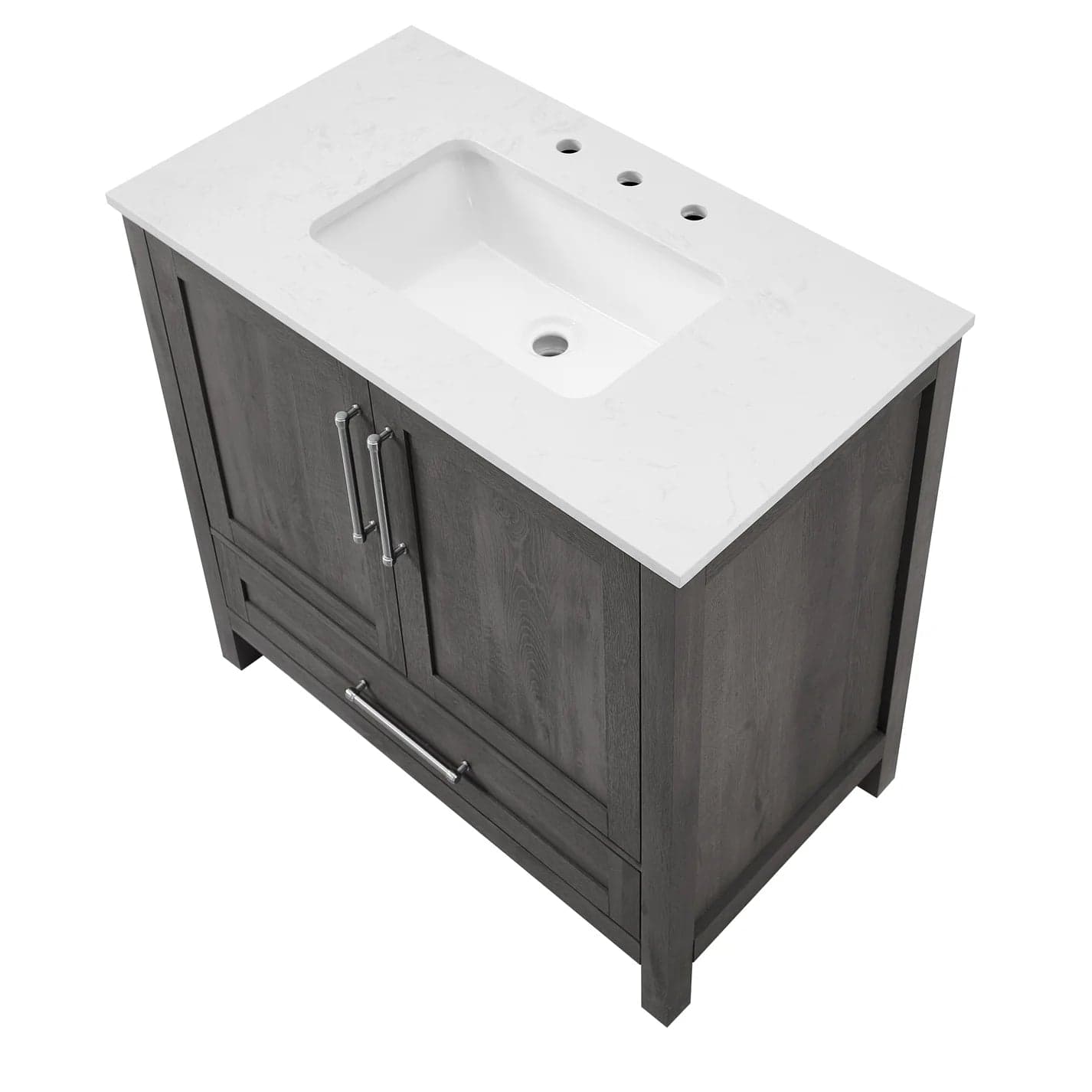 Bridgeport Home Daisy 36" Single-Sink Grey Bathroom Vanity Set FFE-1242 - Thumbnail 4