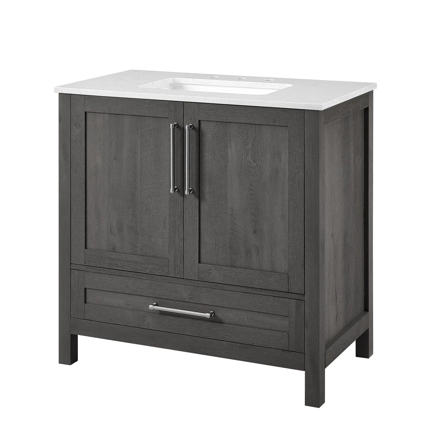Bridgeport Home Daisy 36" Single-Sink Grey Bathroom Vanity Set FFE-1242 - Thumbnail 3