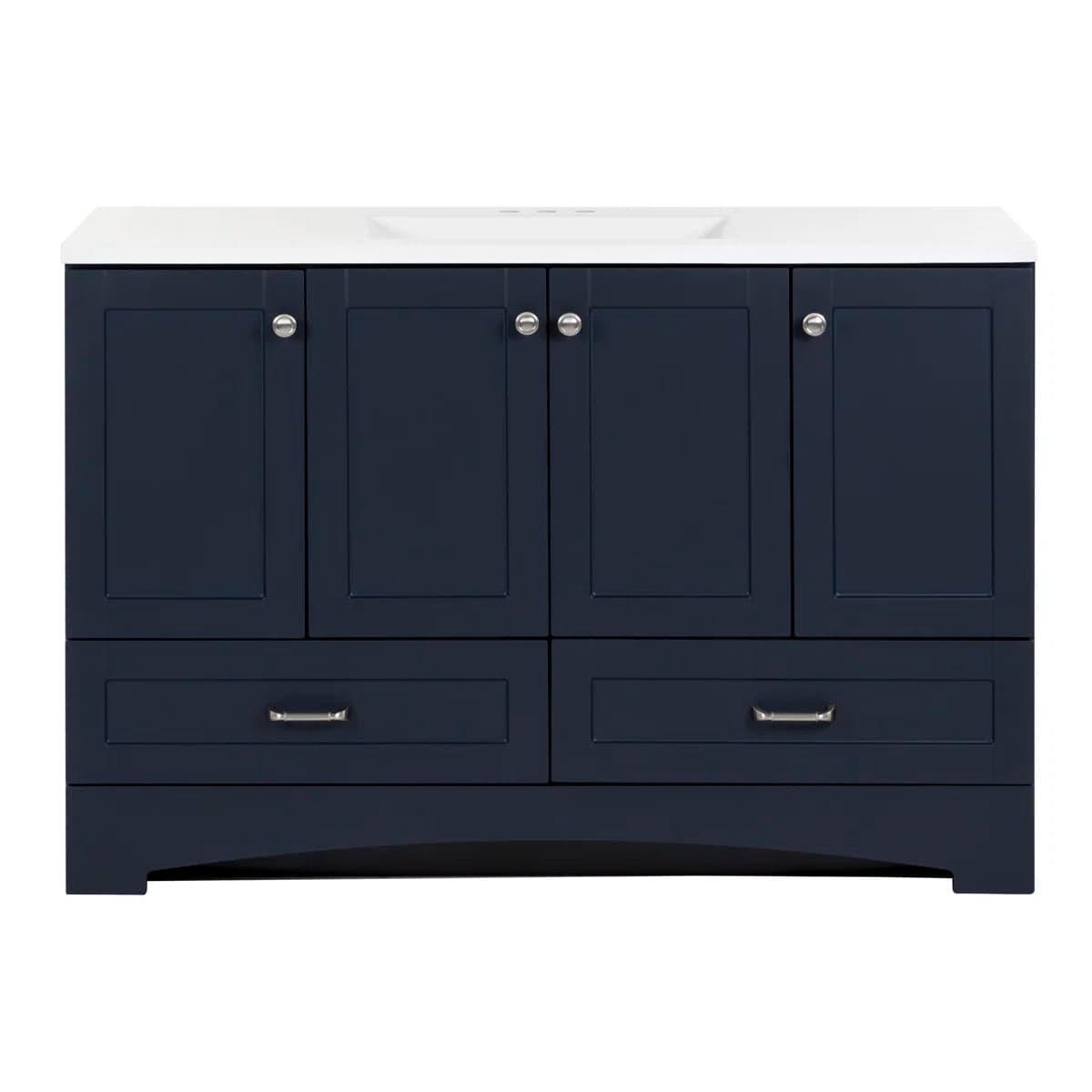 Emlyn 48" Single Bathroom Vanity w 3 Cabinets2 Drawers Cultured Marble Vanity Top FFE-1258