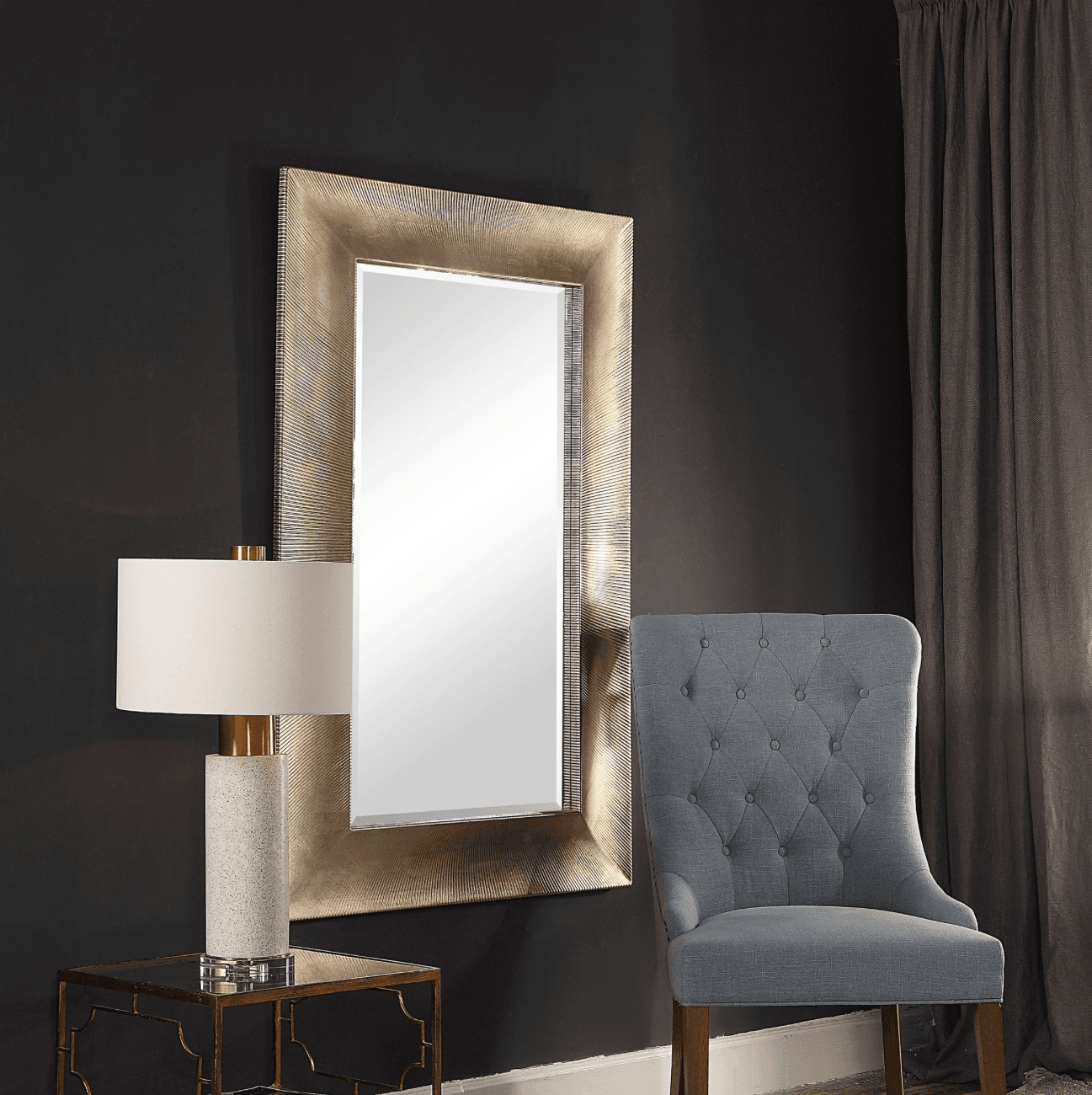 Uttermost Valenton Large Gold Champagne Mirror FFE-1284 - Thumbnail 3