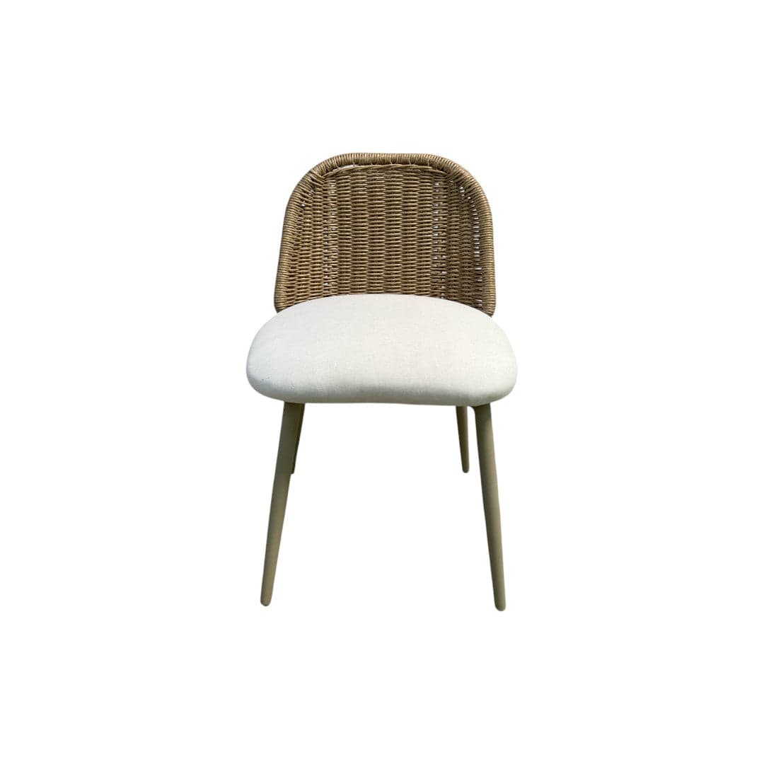 TOV Alexa Rattan Performance Fabric Dining Chair - Thumbnail 3