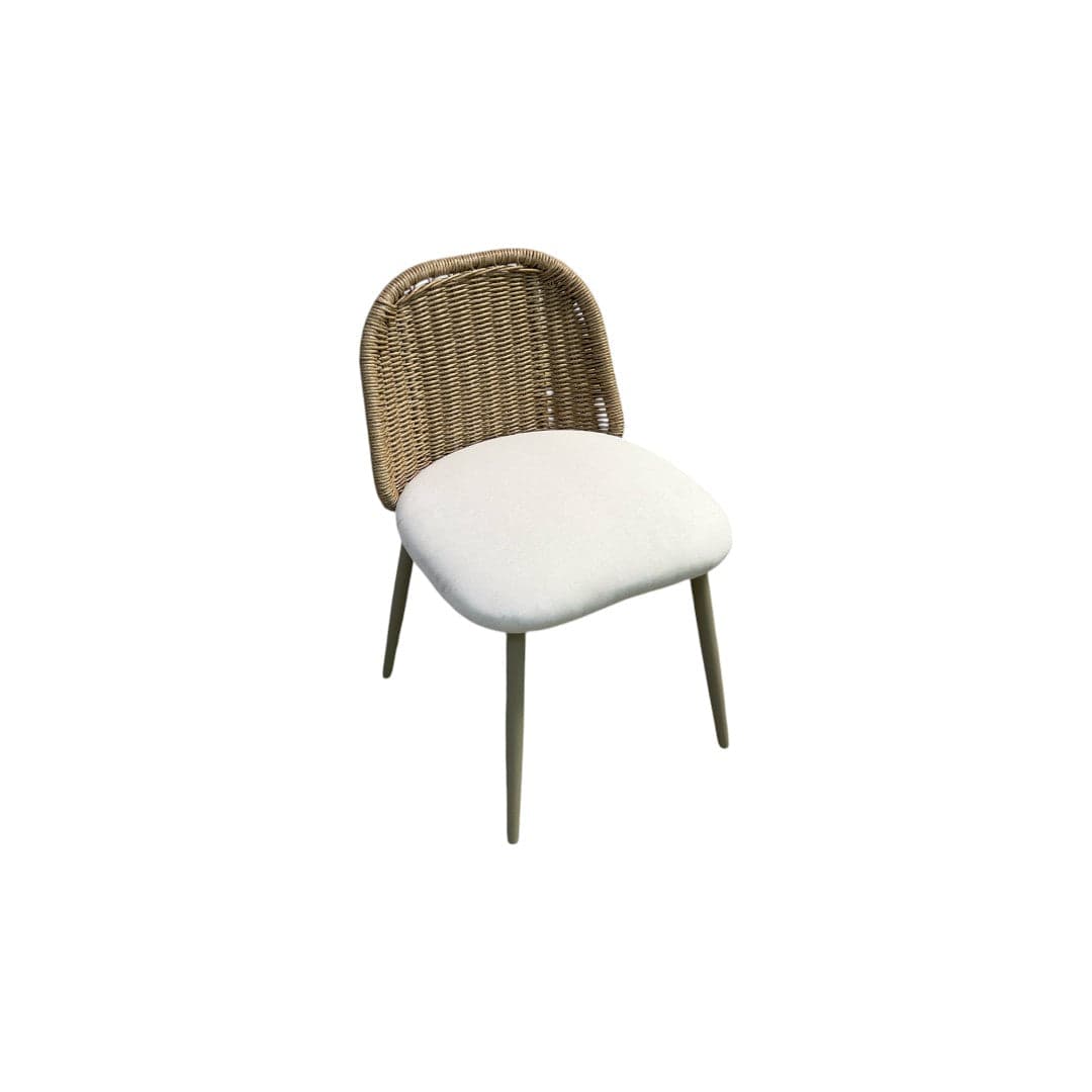 TOV Alexa Rattan Performance Fabric Dining Chair - Thumbnail 4
