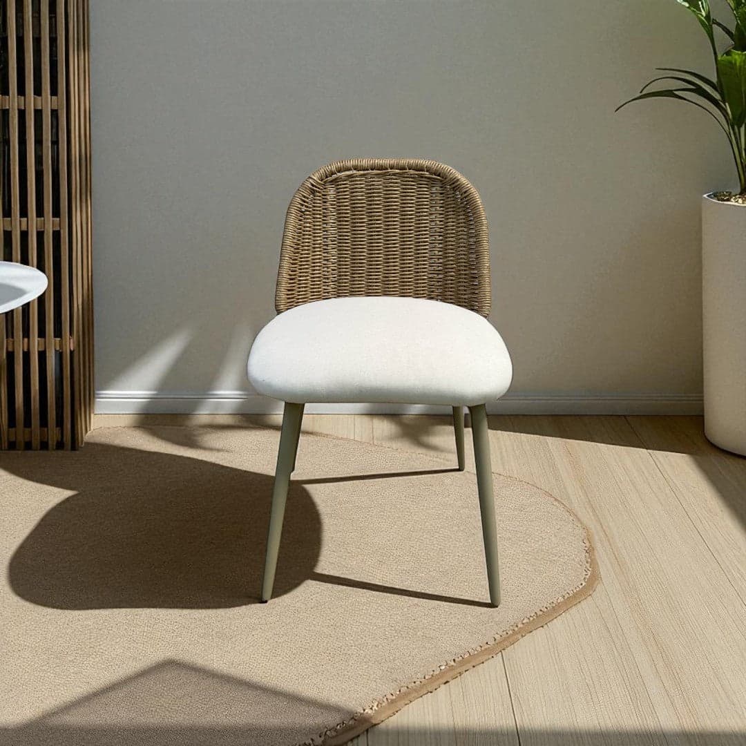 TOV Alexa Rattan Performance Fabric Dining Chair