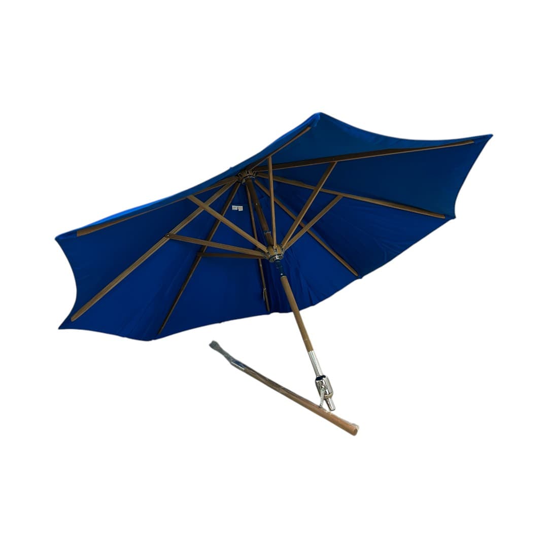 Galtech Octagonal Teak Patio Market Umbrella with Crank Lift and Rotational Tilt - Thumbnail 4