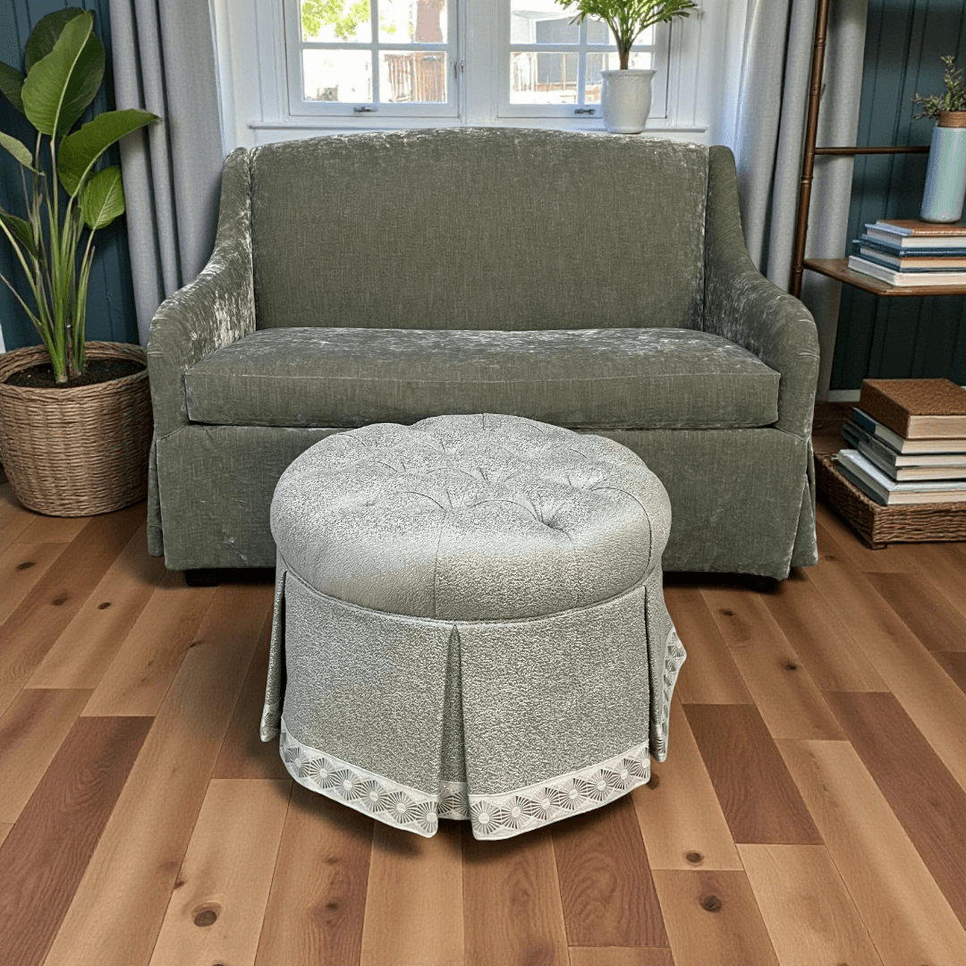 Charles Stewart Bromley Loveseat and Ottoman