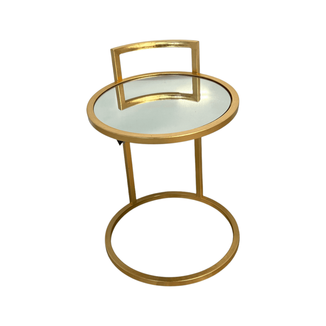 Safavieh Calvin Round Gold Leaf End Table - Thumbnail 3