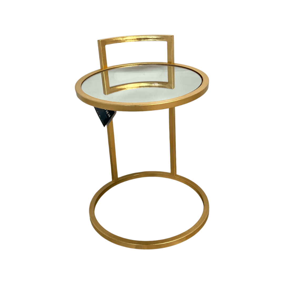 Safavieh Calvin Round Gold Leaf End Table - Thumbnail 2