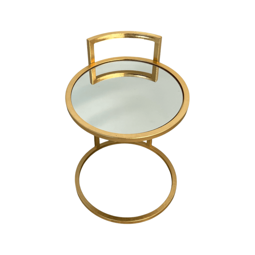 Safavieh Calvin Round Gold Leaf End Table - Thumbnail 4