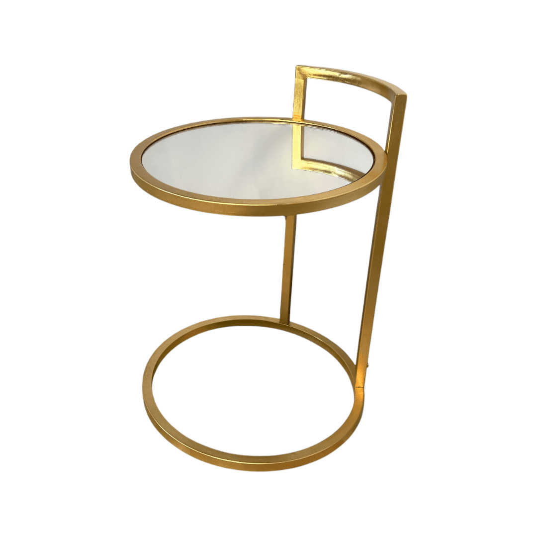 Safavieh Calvin Round Gold Leaf End Table - Thumbnail 5