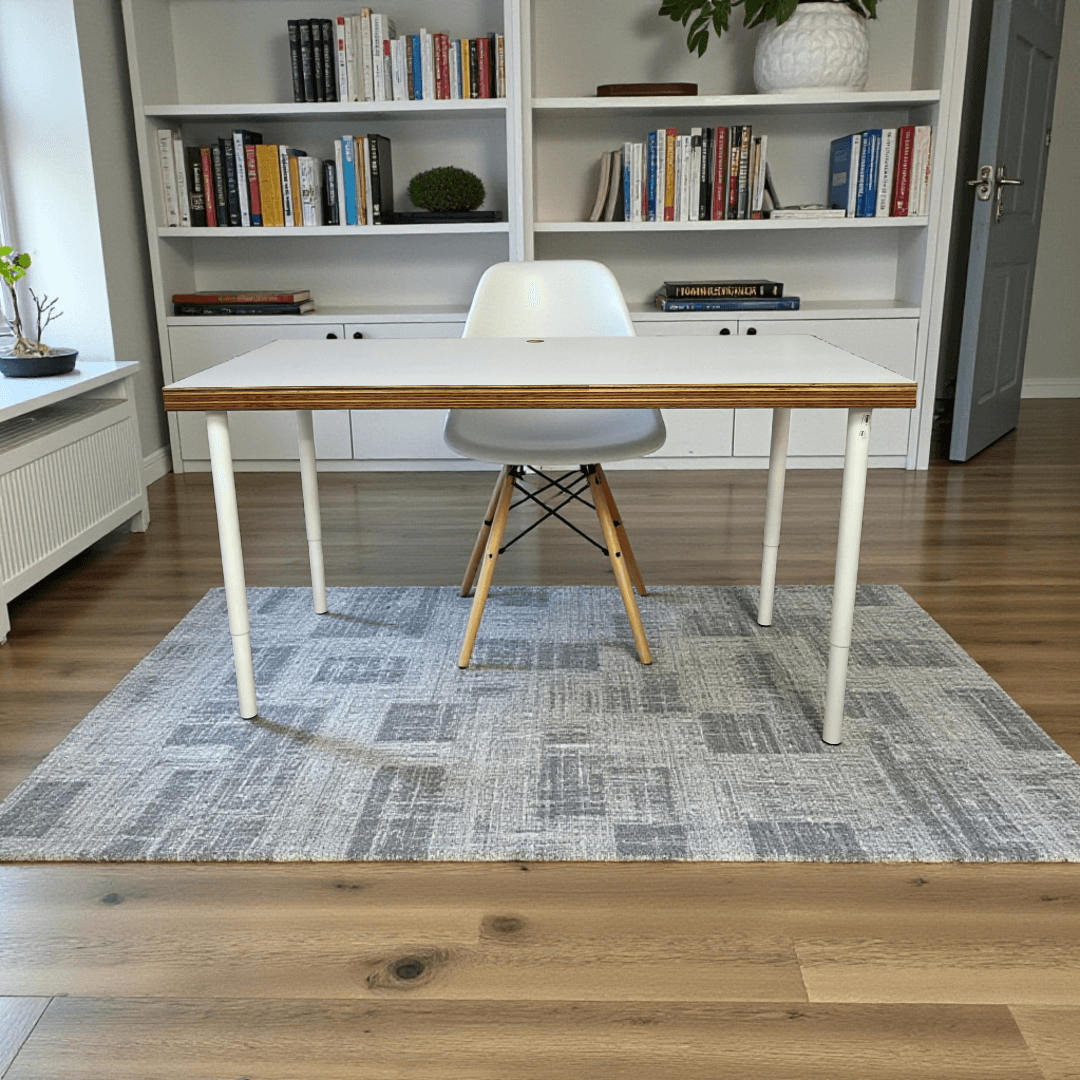 A.N Custom Furniture White Wooden Top Desk - Image 1