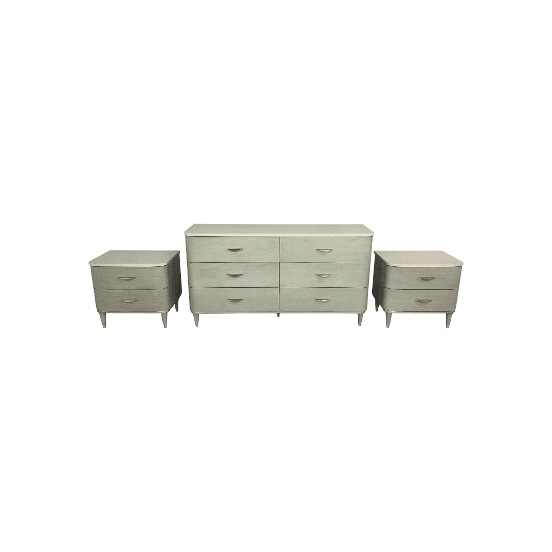 Michael Amini Eclipse Drawer and Moonlight Nightstand Set - Thumbnail 2