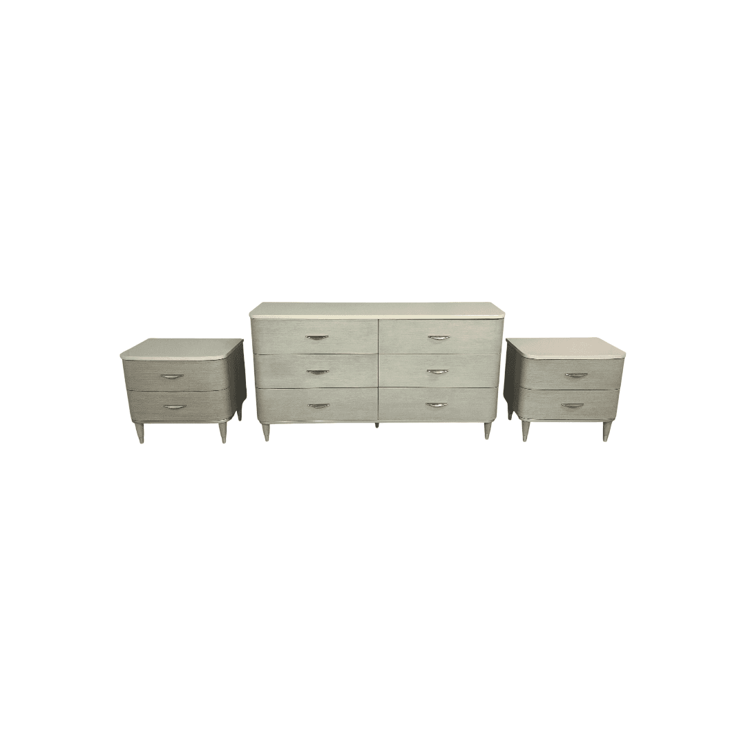 Michael Amini Eclipse Drawer and Moonlight Nightstand Set - Thumbnail 3