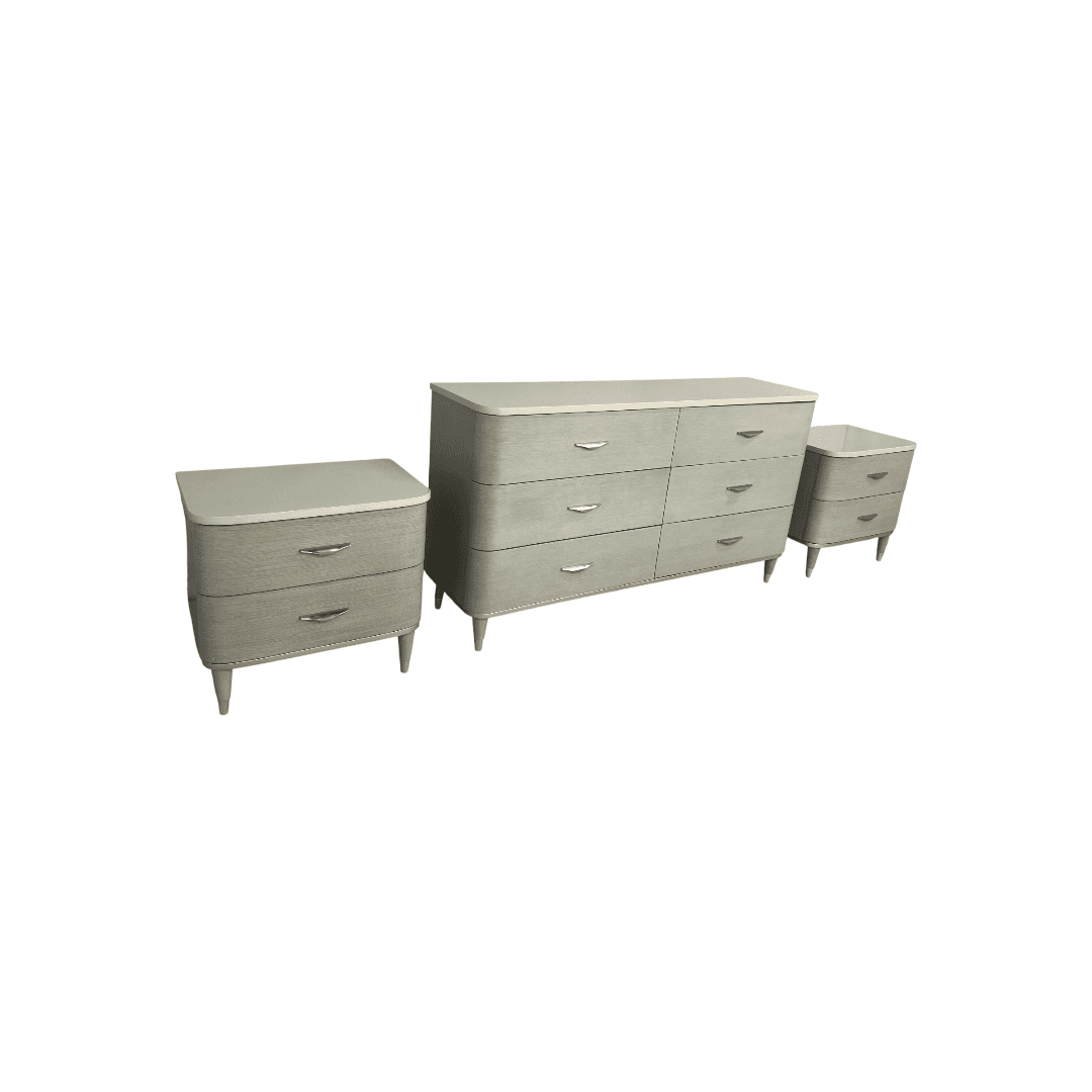 Michael Amini Eclipse Drawer and Moonlight Nightstand Set - Thumbnail 4