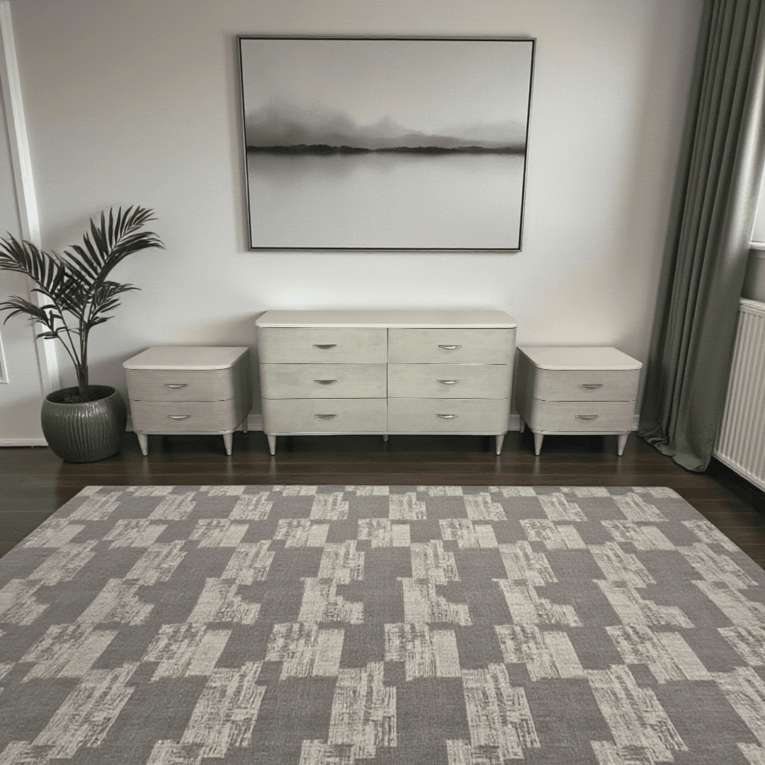 Michael Amini Eclipse Drawer and Moonlight Nightstand Set