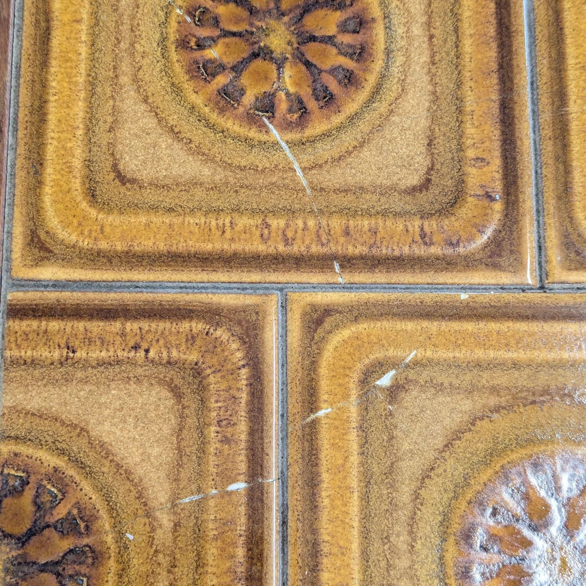 Vintage Mid-Century Tile Top Nesting Tables - Thumbnail 4