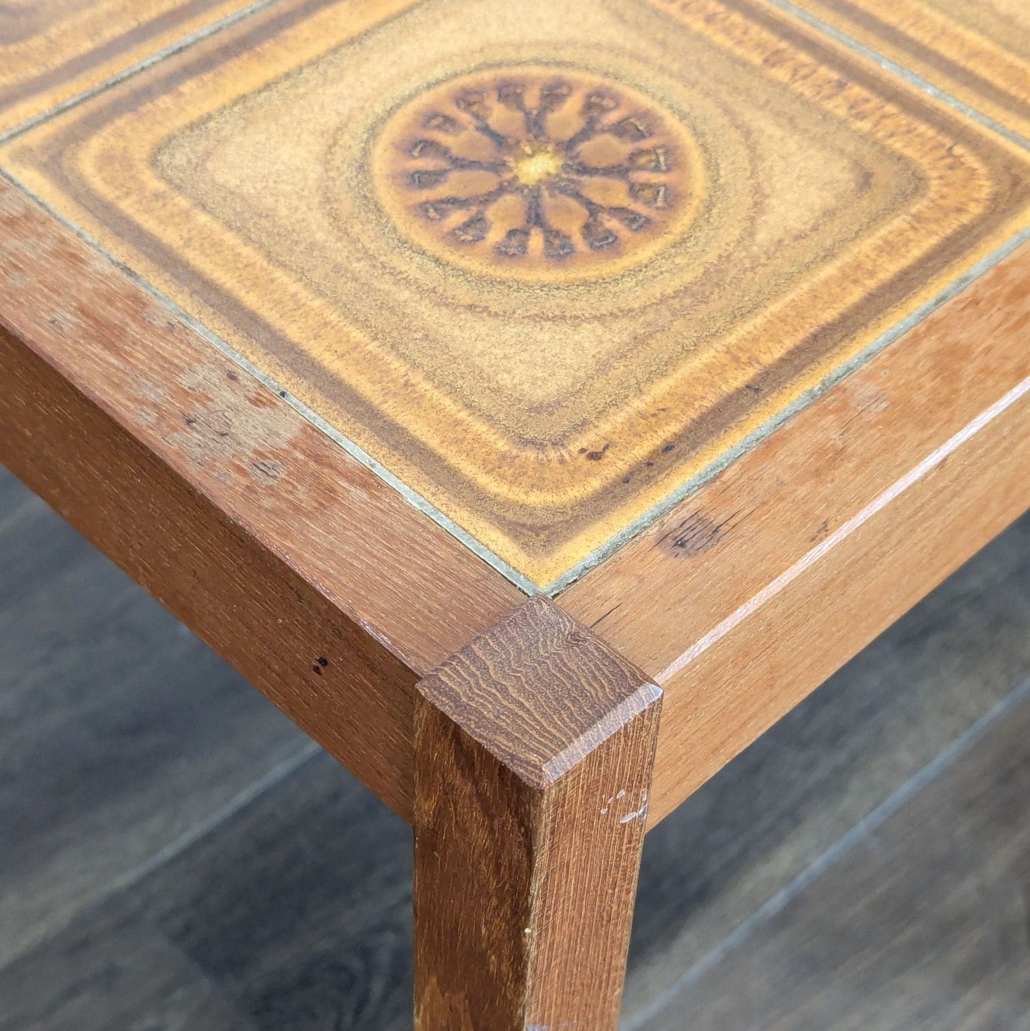 Vintage Mid-Century Tile Top Nesting Tables - Thumbnail 3