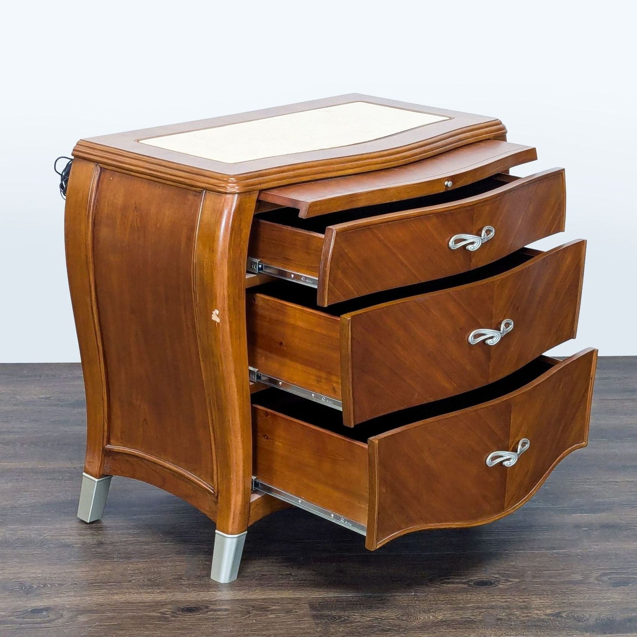 Michael Amini Three Drawer Nightstand - Thumbnail 2