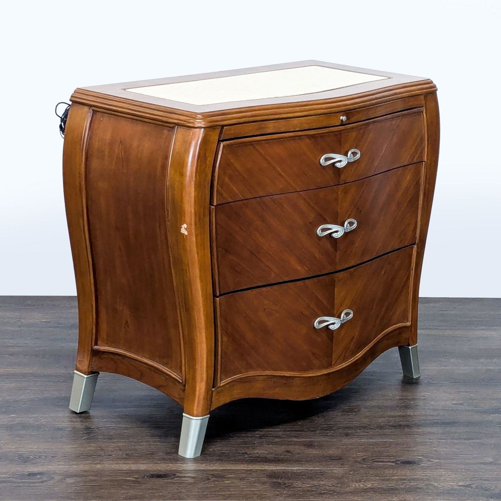 Michael Amini Three Drawer Nightstand - Thumbnail 3