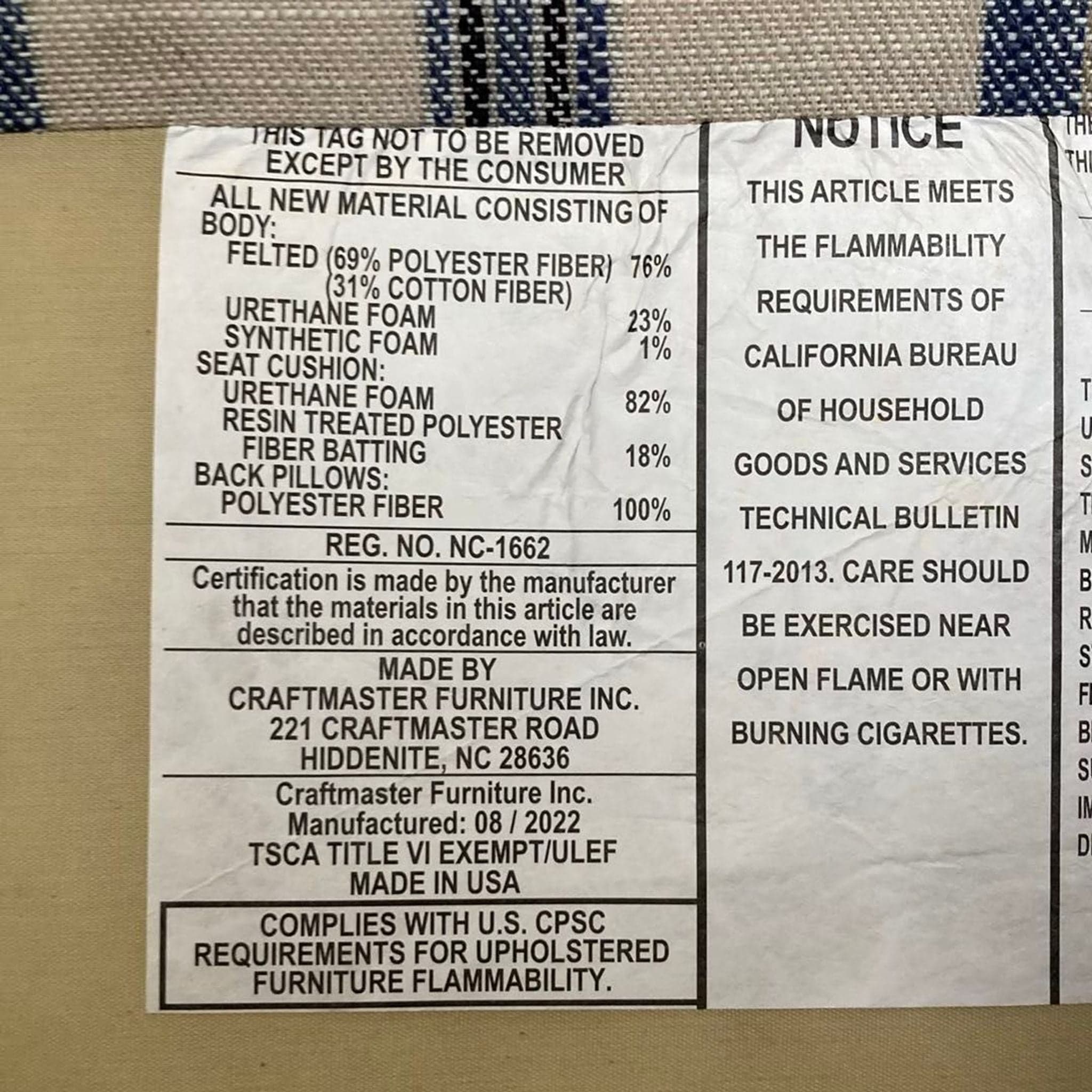 Paula Deen by Craftmaster Furniture Striped Lounge Chairs – Set of 2, Blue & White - Thumbnail 6