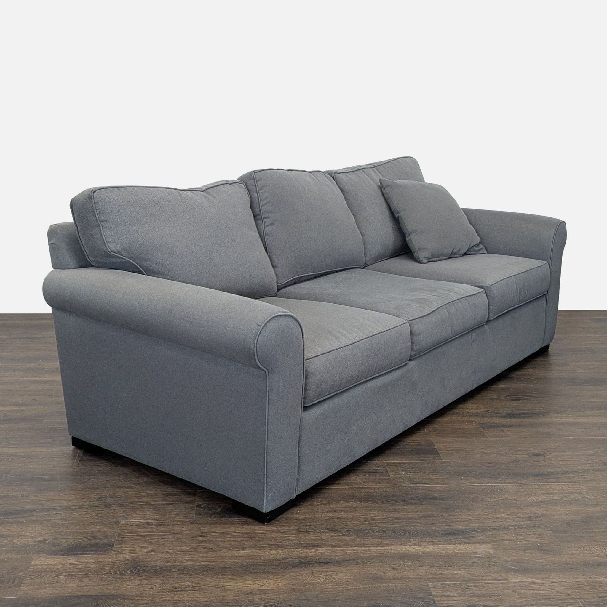 Jonathan Louis 3-Seat Gray Sofa with Rolled Arms - Thumbnail 3