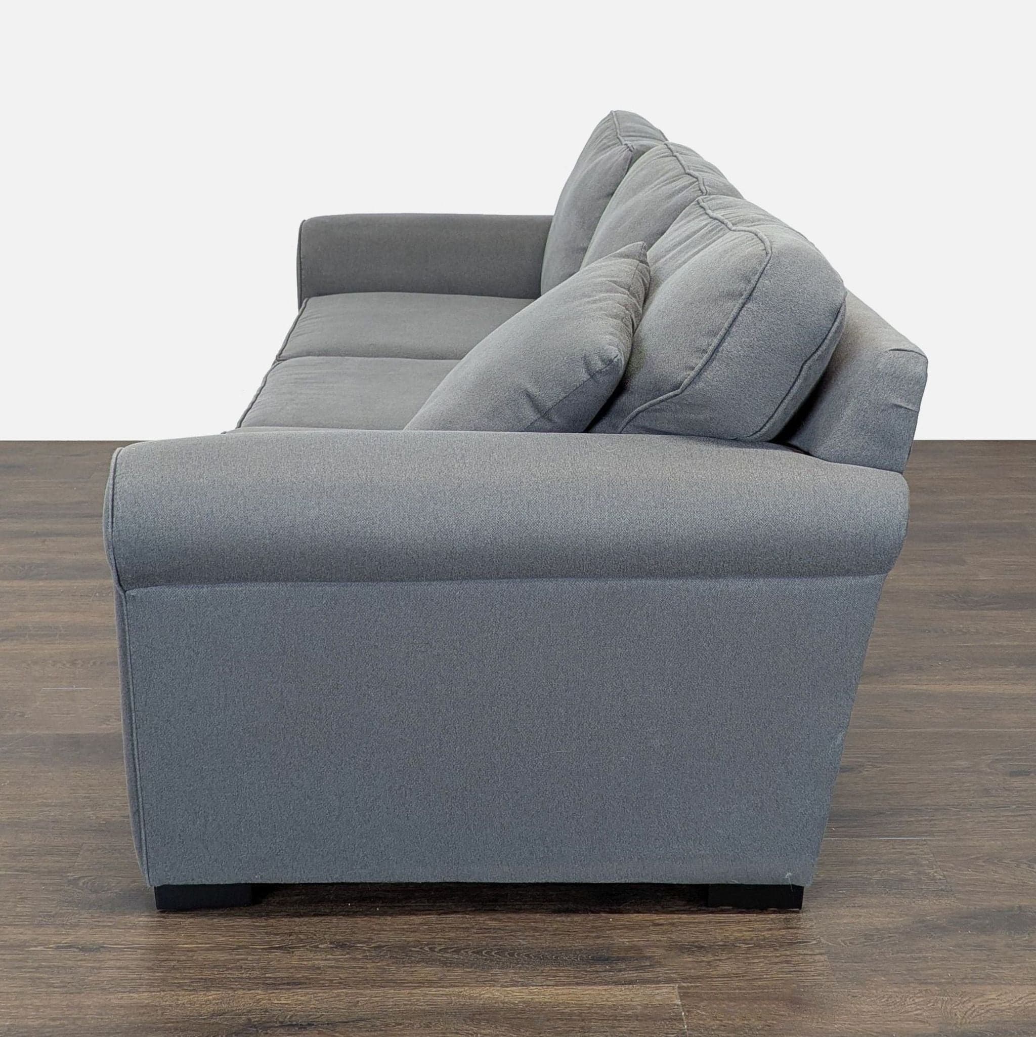 Jonathan Louis 3-Seat Gray Sofa with Rolled Arms - Thumbnail 5